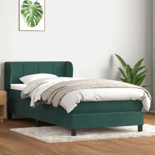 vidaXL sötétzöld bársony rugós ágy matraccal 80x210 cm ágy és ágykellék