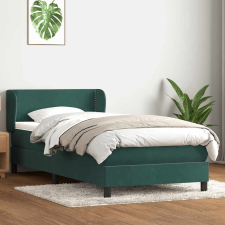 vidaXL sötétzöld bársony rugós ágy matraccal 80x210 cm ágy és ágykellék