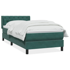 vidaXL sötétzöld bársony rugós ágy matraccal 80x220 cm ágy és ágykellék