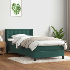 vidaXL sötétzöld bársony rugós ágy matraccal 80x220 cm ágy és ágykellék