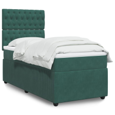 vidaXL sötétzöld bársony rugós ágy matraccal 90 x 200 cm ágy és ágykellék