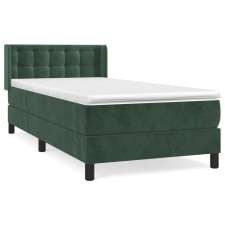 vidaXL sötétzöld bársony rugós ágy matraccal 90x190 cm (3131174) ágy és ágykellék