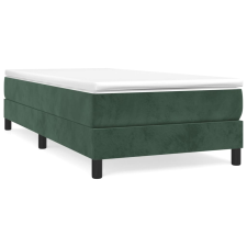 vidaXL sötétzöld bársony rugós ágy matraccal 90x190 cm (3144306) ágy és ágykellék
