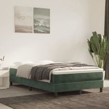 vidaXL sötétzöld bársony rugós ágykeret 120 x 200 cm ágy és ágykellék