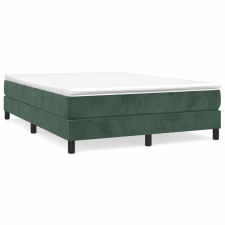 vidaXL sötétzöld bársony rugós ágykeret 140 x 190 cm (3120769) ágy és ágykellék