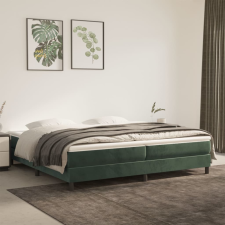 vidaXL sötétzöld bársony rugós ágykeret 200x200 cm ágy és ágykellék