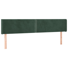 vidaXL sötétzöld bársony szárnyas fejtámla 203x16x78/88 cm (3118697) ágy és ágykellék