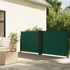 vidaXL Sötétzöld behúzható oldalsó napellenző 120 x 600 cm kerti bútor