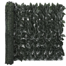 vidaXL Sötétzöld leveles erkélyparaván 400 x 75 cm kerti bútor