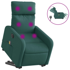 vidaXL sötétzöld szövet dönthető elektromos álló masszázsfotel (3206732) masszázsfotel