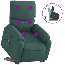 vidaXL sötétzöld szövet dönthető masszázs- és állófotel (3204842) masszázsfotel