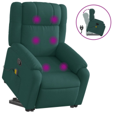 vidaXL sötétzöld szövet dönthető masszázs- és állófotel (3205220) masszázsfotel