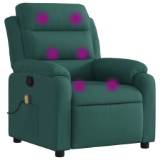 vidaXL sötétzöld szövet dönthető masszázsfotel (373480) masszázsfotel