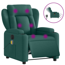 vidaXL sötétzöld szövet elektromos dönthető masszázsfotel (3204476) masszázsfotel