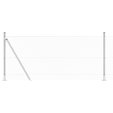 vidaXL Szalagkerítés 7 Flancos Poszttal 0.8x10 m Galvanizált Acél (3351284) építőanyag