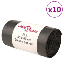 vidaXL szemeteszsákok 250 db Fekete 35 L tisztító- és takarítószer, higiénia