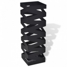 vidaXL Szögletes esőermyő / sétabot tartó 48,5 cm fekete kerti bútor