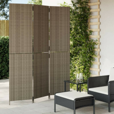 vidaXL szürke 3-paneles polyrattan térelválasztó bútor