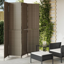 vidaXL szürke 4-paneles polyrattan térelválasztó bútor