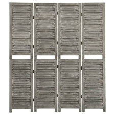 vidaXL szürke 4-paneles tömör faparaván 143 x 166 cm bútor