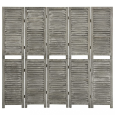vidaXL szürke 5-paneles tömör faparaván 179 x 166 cm bútor