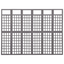 vidaXL szürke 6 paneles tömör fenyőfa térelválasztó/lugasrács 242,5x180cm (316489) bútor