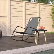 vidaXL szürke acél és textilén hintázó napozóágy kerti bútor