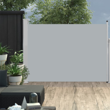 vidaXL szürke behúzható oldalsó teraszi napellenző 100 x 500 cm kerti bútor