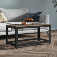 vidaXL szürke és fekete MDF és vas dohányzóasztal 90x45x45 cm bútor