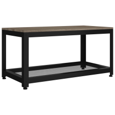vidaXL szürke és fekete MDF és vas dohányzóasztal 90x45x45 cm (286083) bútor