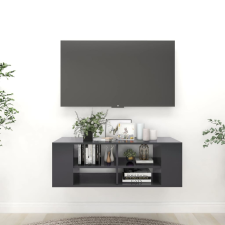 vidaXL szürke falra szerelhető forgácslap TV-szekrény 102 x 35 x 35 cm bútor