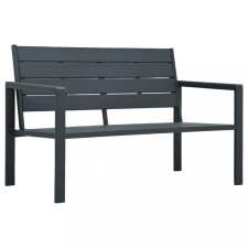 vidaXL Szürke fautánzatú HDPE kerti pad 120 cm kerti bútor