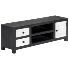 vidaXL szürke/fehér kézzel faragott mangófa TV-szekrény 120x30x40 cm (282723) bútor