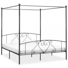 vidaXL Szürke fém baldachinos ágykeret 180 x 200 cm ágy és ágykellék
