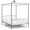 vidaXL Szürke fém baldachinos ágykeret 180 x 200 cm