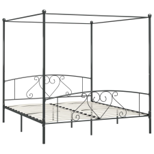 vidaXL szürke fém baldachinos ágykeret 180 x 200 cm   (284445) ágy és ágykellék
