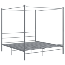 vidaXL szürke fém baldachinos ágykeret 200 x 200 cm  (325071) ágy és ágykellék
