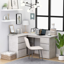 vidaXL Szürke forgácslap sarok íróasztal 145 x 100 x 76 cm íróasztal