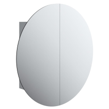 vidaXL szürke fürdőszobaszekrény kerek tükörrel/LED-del 54x54x17,5 cm (345589) fürdőszoba bútor