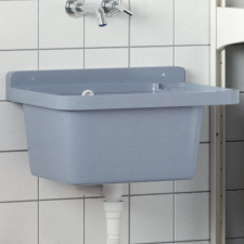 vidaXL szürke gyanta falra szerelhető mosdókagyló 50x35x24 cm mosogatótálca
