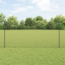 vidaXL Szürke Hegesztett Drótkert 10 U Oszloppal 1.2x10 m Acél építőanyag
