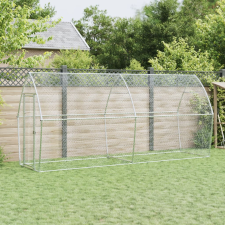 vidaXL Szürke horganyzott acél csirkeketrec 400x105x182 cm haszonállat felszerelés