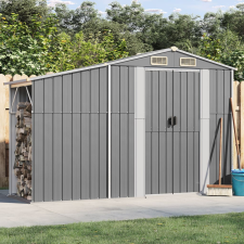 vidaXL szürke horganyzott acél kerti fészer 277x93x179 cm kerti tárolás