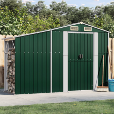 vidaXL szürke horganyzott acél kerti fészer 277x93x179 cm kerti tárolás