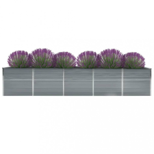 vidaXL Szürke horganyzott acél kerti magaságyás 400 x 80 x 77 cm kerti dekoráció