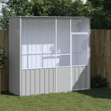 vidaXL szürke horganyzott acél madárketrec 215 x 78 x 200 cm madár kalitka