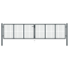 vidaXL Szürke horganyzott acél rácsos kertkapu 400 x 150 cm