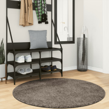 vidaXL szürke hosszú szálú fényes szőnyeg Ø 120 cm lakástextília