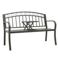 vidaXL szürke kerti pad asztallal 120 cm kerti bútor