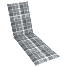 vidaXL szürke kockás nyugágypárna (75+105) x 50 x 4 cm kerti bútor